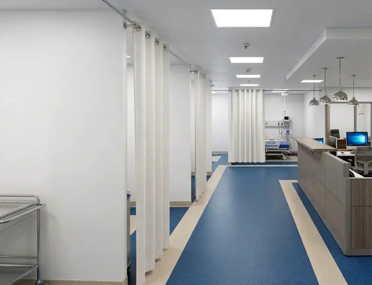 Render de la circulación y estación de enfermería de urgencias